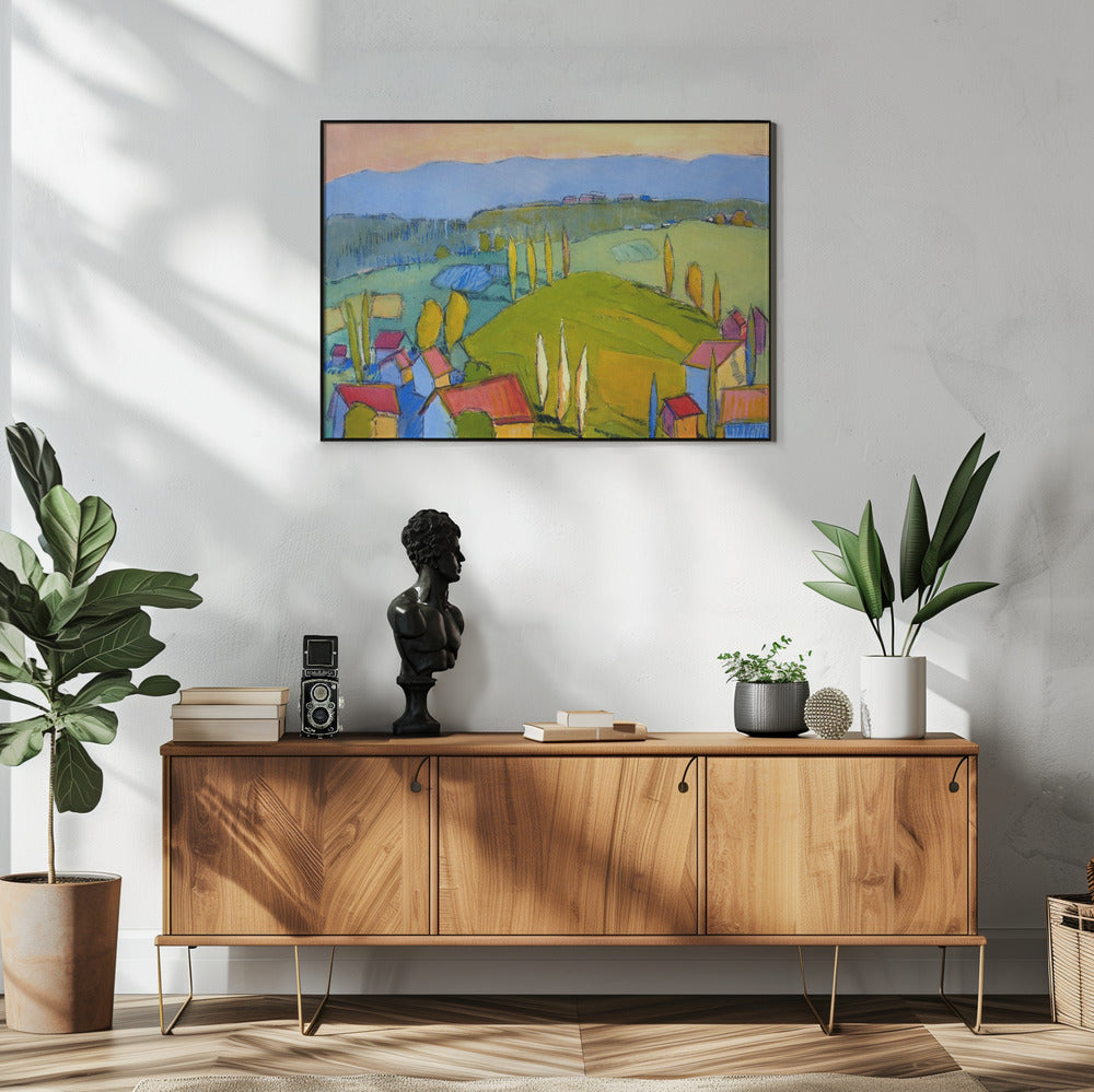 Bunte Hügellandschaft | Poster