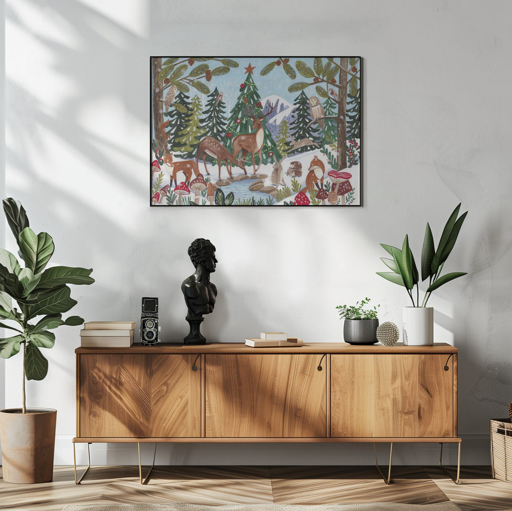 Tierische Winterszene | Poster