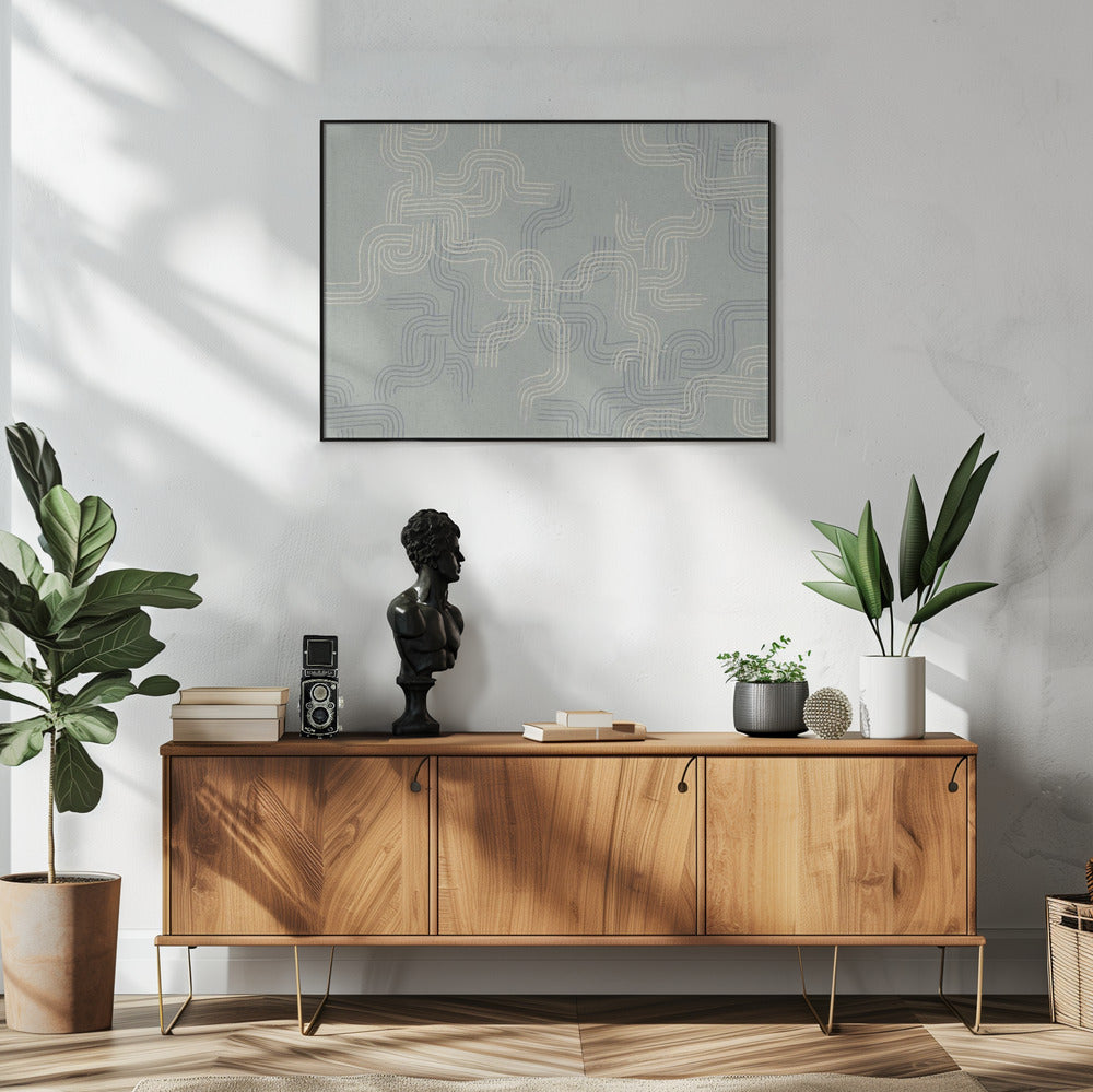 calming essentials traces concrete blue | Poster