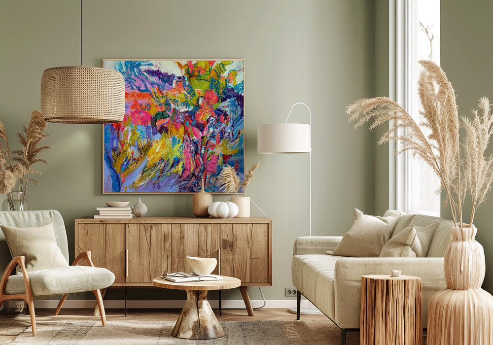 Expressionistisches farbenfrohes Abstraktes | Leinwand