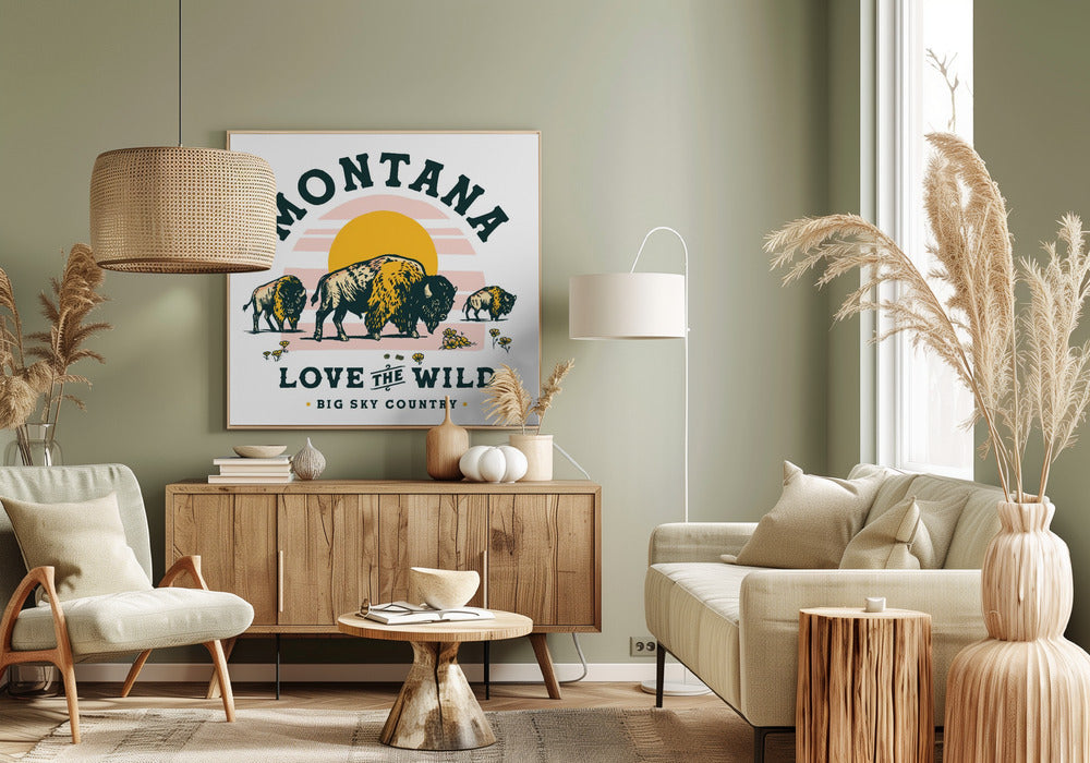 Montana Buffalo Art: Liebe die Wildnis | Leinwand