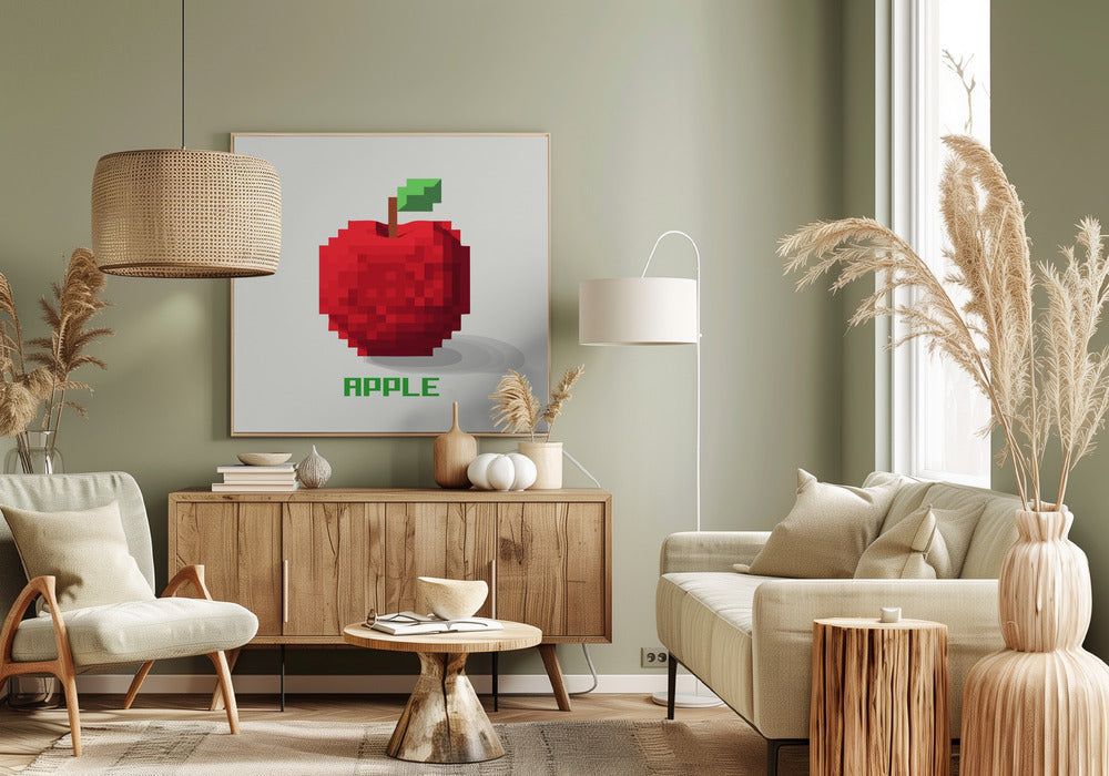 Pixel Frucht Apfel | Leinwand
