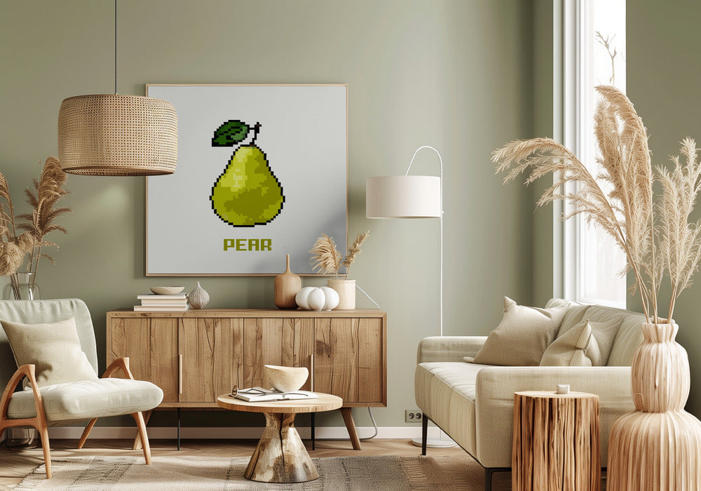 Pixel Fruit - Birne | Leinwand