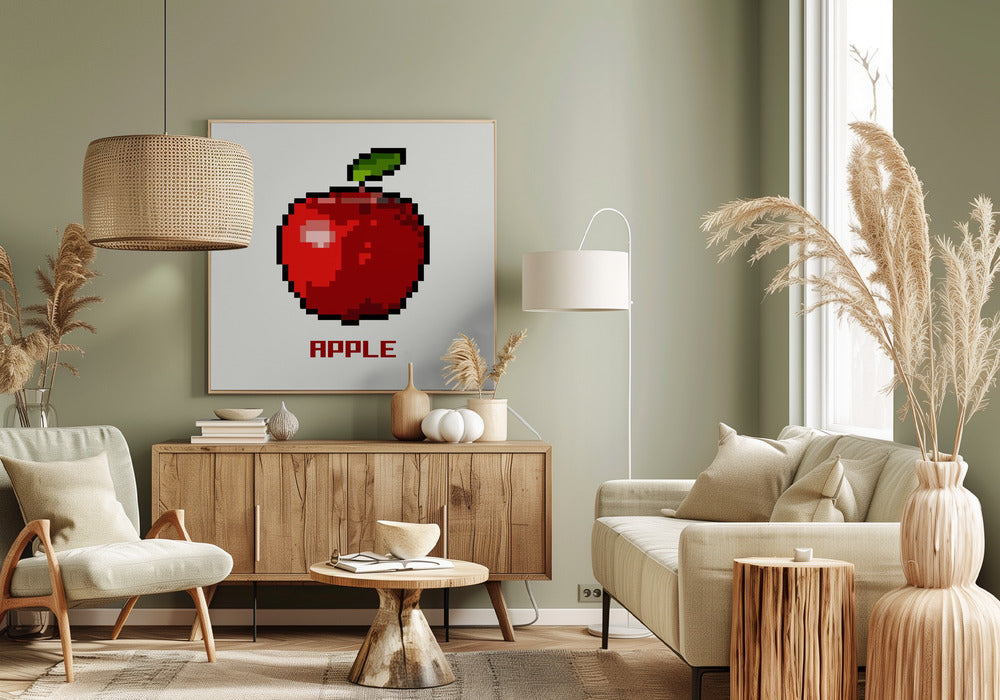 Pixel Fruit - Apfel | Leinwand