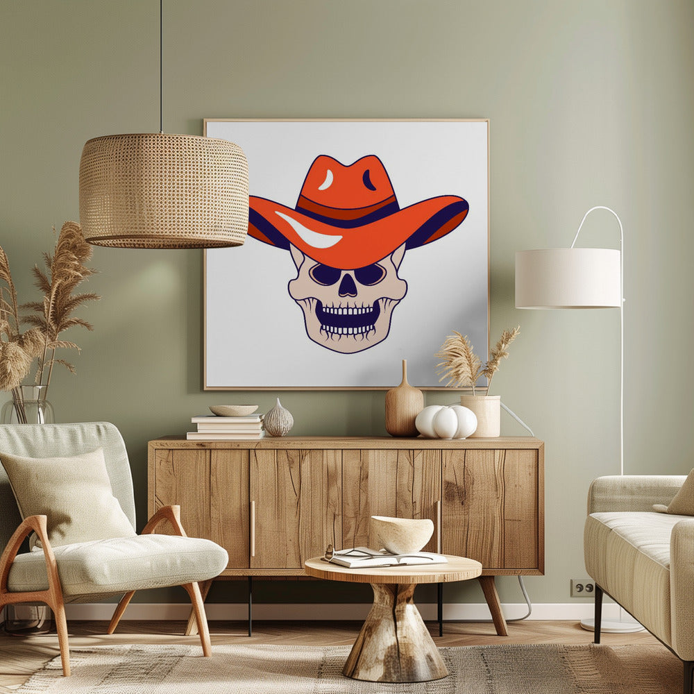 Cowboy-Totenkopf-Symbol | Leinwand