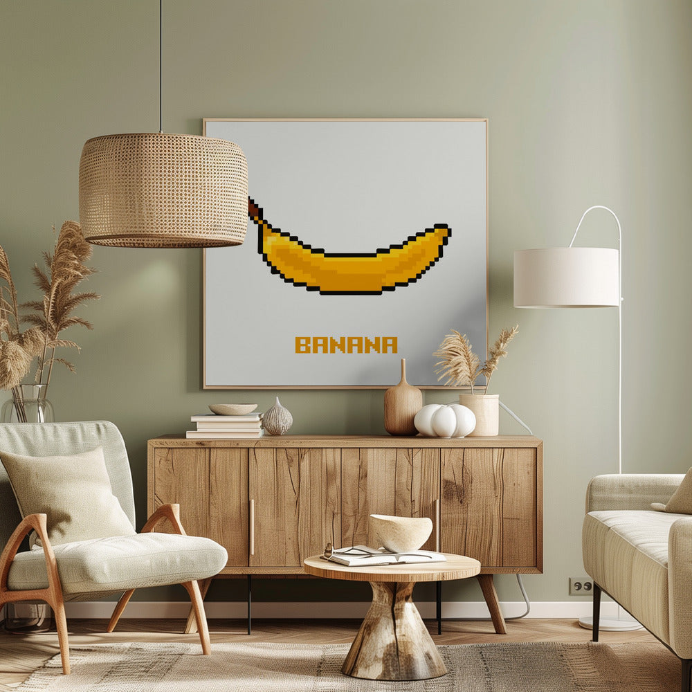 Pixelfrucht - Banane | Leinwand