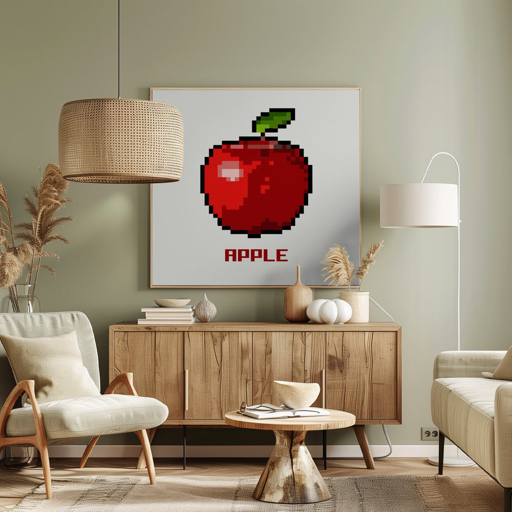 Pixel Fruit - Apfel | Leinwand