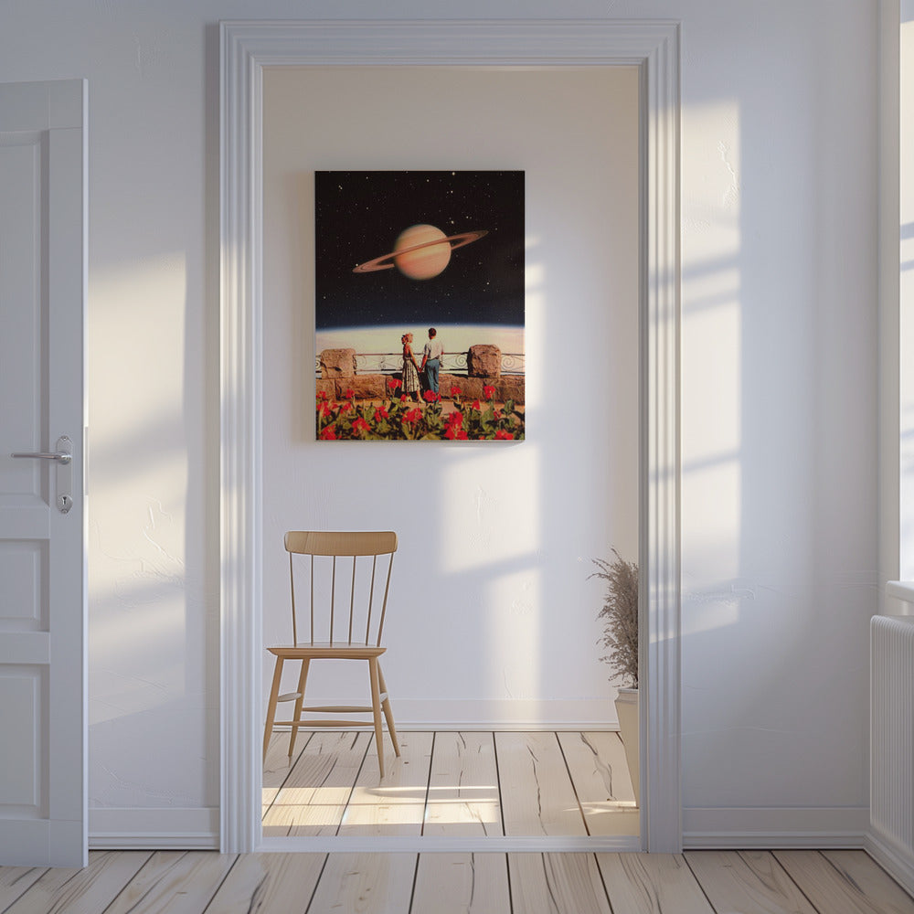 Liebende im Weltraum | Leinwand