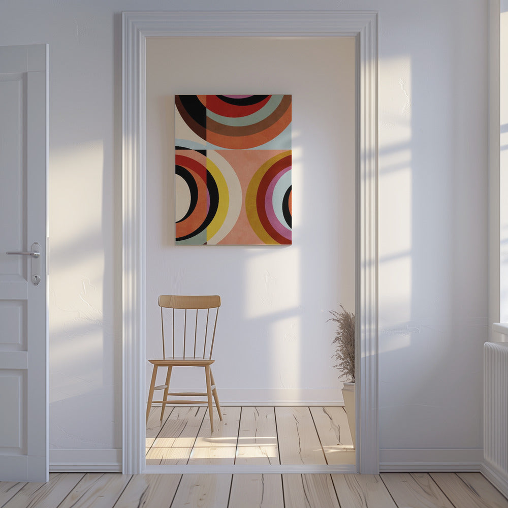 Warme Farben Bauhaus Geometrie3 | Leinwand