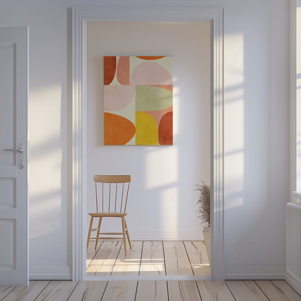 Warme Pastellgeometrie | Leinwand