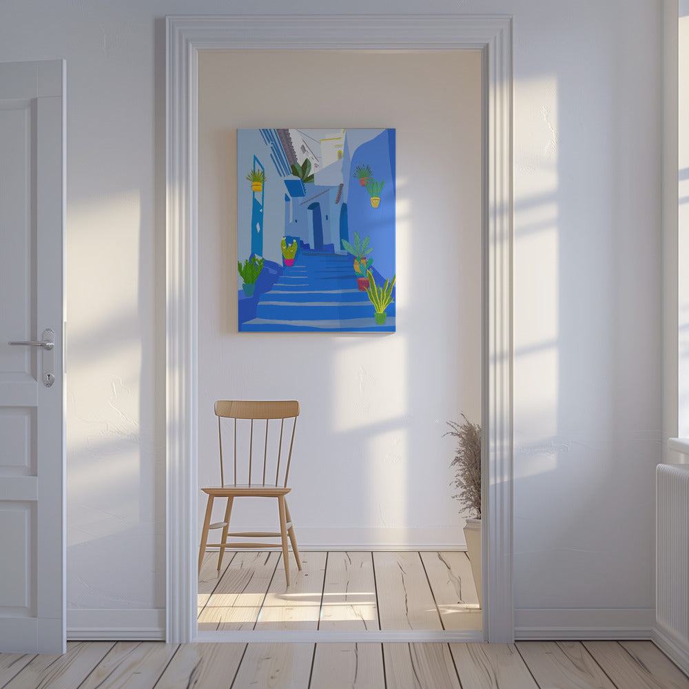 Blaue Stadt | Leinwand