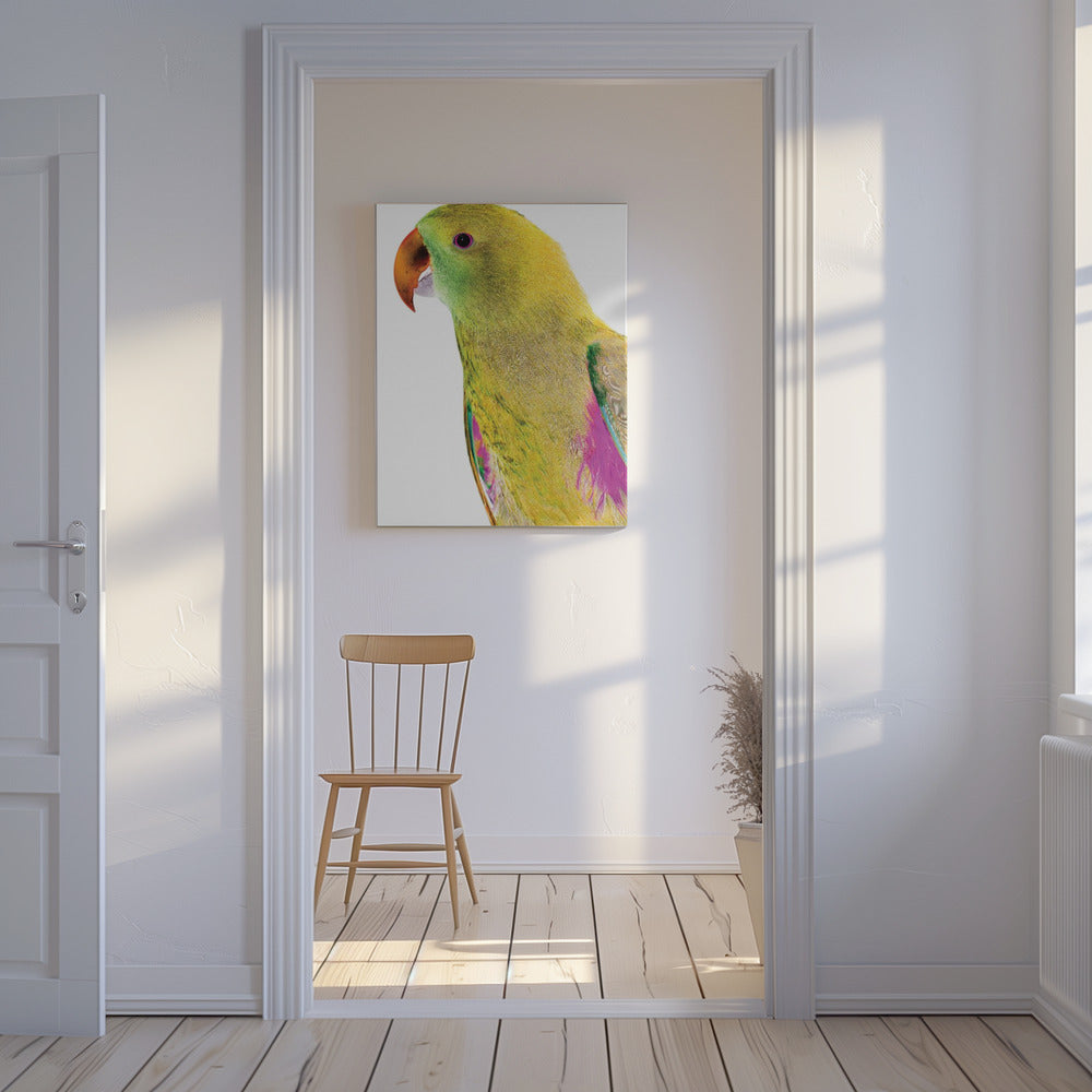 Lebendiges Papageienprofil | Leinwand