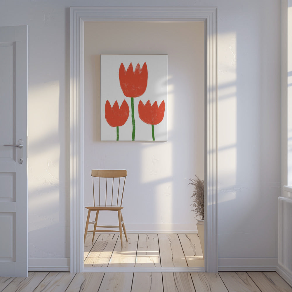 Rotes Tulpentrio | Leinwand