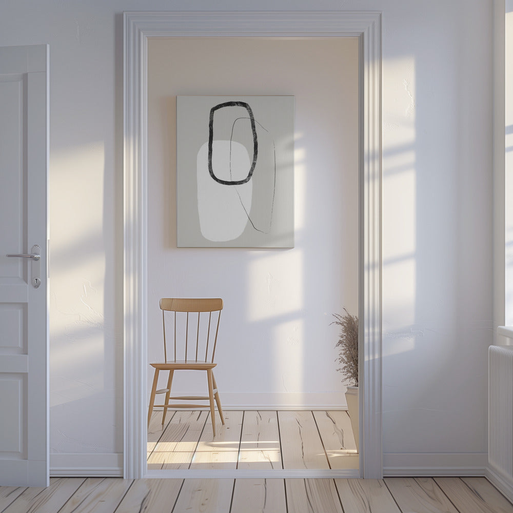 Einfache geometrische Formen in Schwarz und Weiß | Leinwand