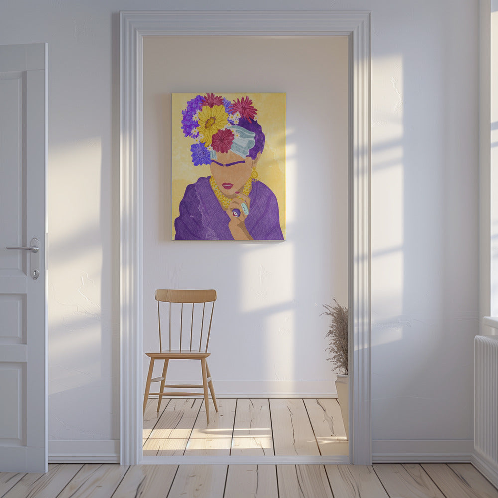 Frida and flowers | Canvas