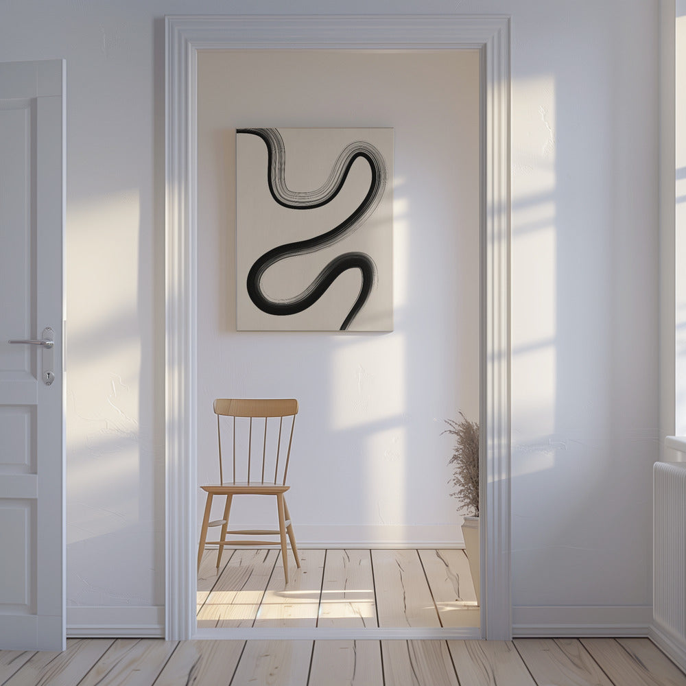 Black Brush Stroke Art | Canvas