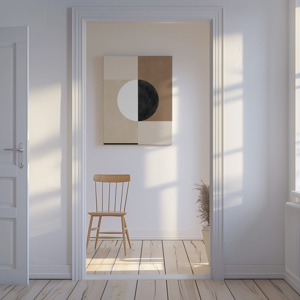 Geometrische Formen mit einem zentralen Kreis | Leinwand