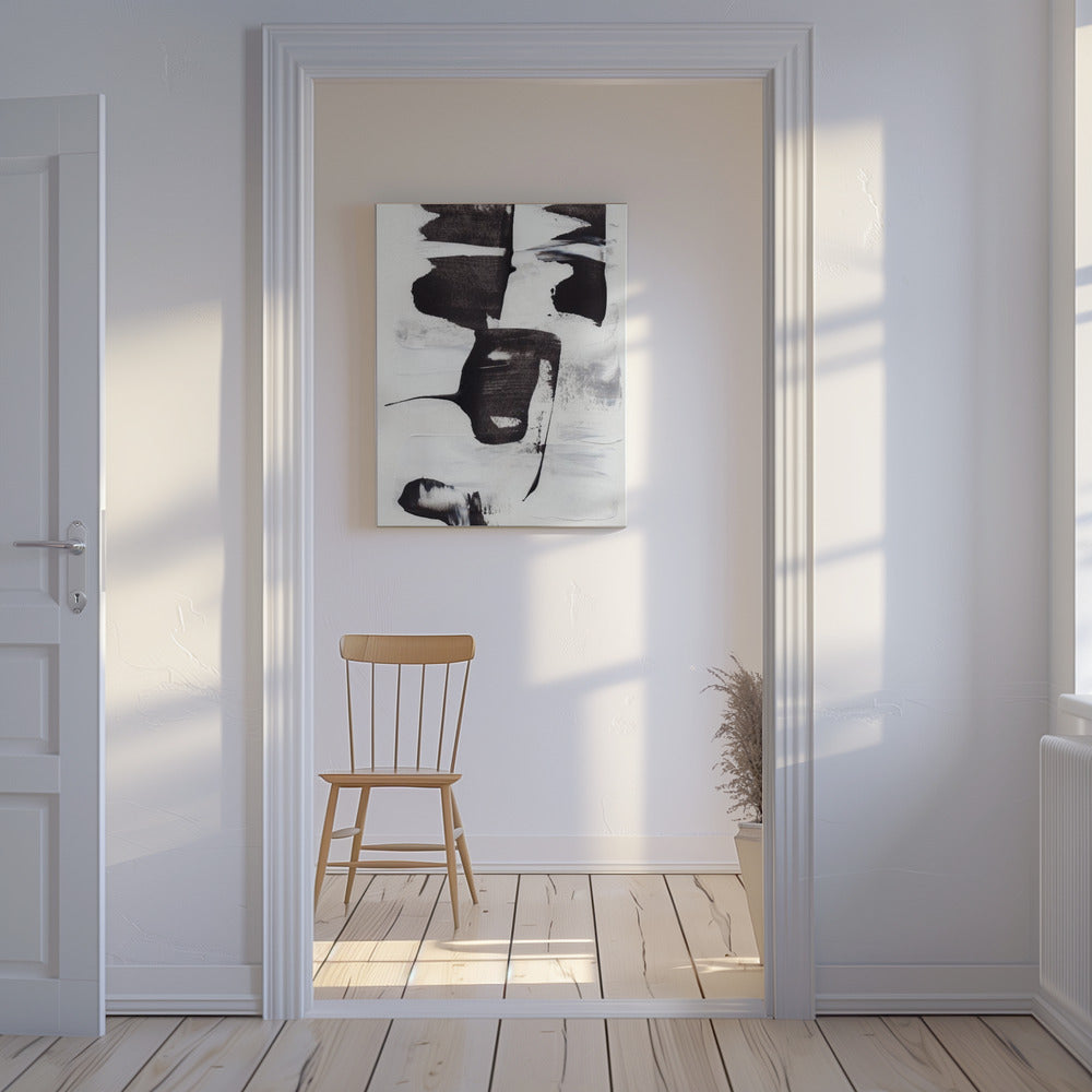 Ausdrucksstarke monochrome Pinselstriche | Leinwand