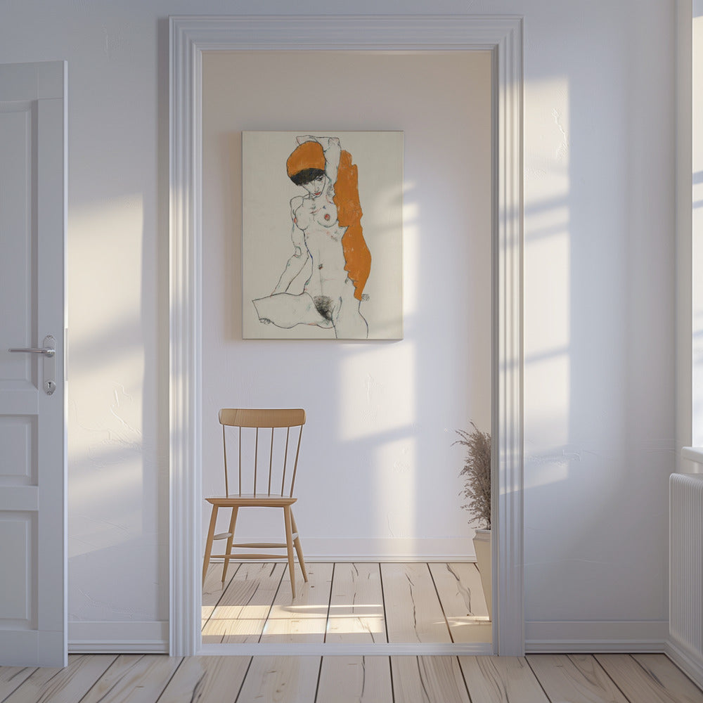Standing Nude With Orange Drapery 1914 | Canvas