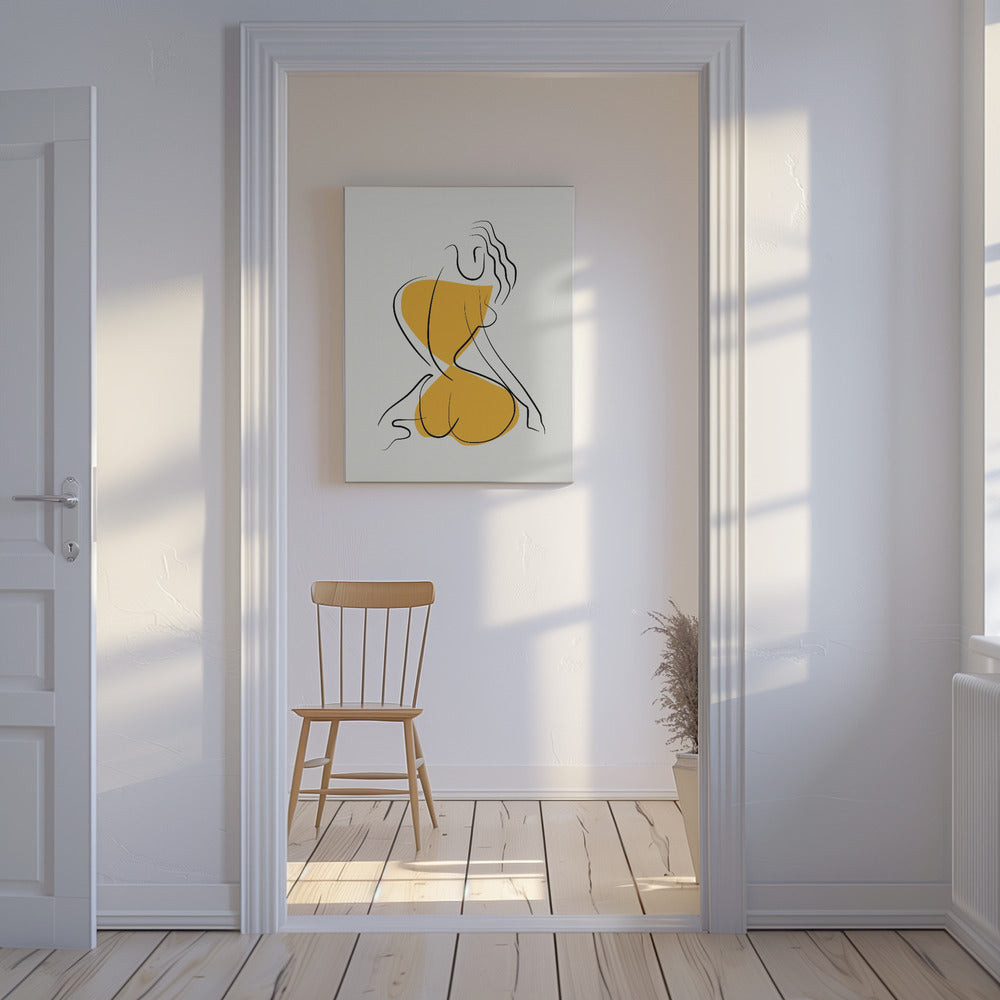 Minimalistische Strichzeichnung Akt | Leinwand