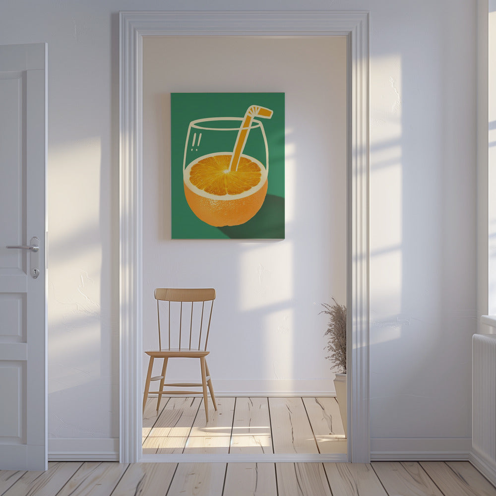 Leuchtendes Orange, geschickt illustriert | Leinwand