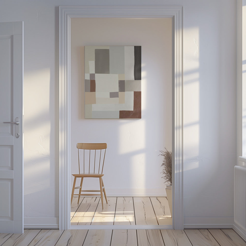 Neutrale Farbe geometrisch abstrakt 02 | Leinwand