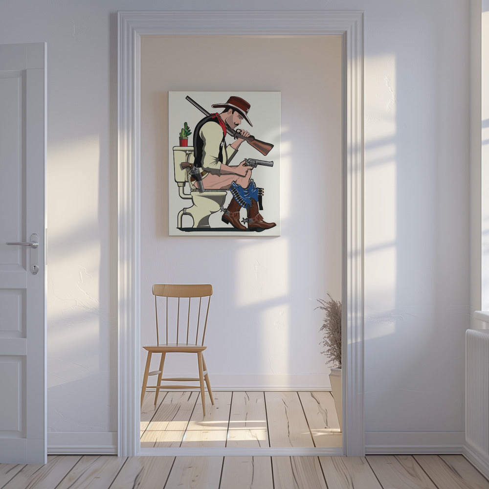 Cowboy On the Toilet | Canvas