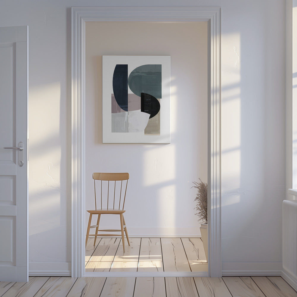 Navy Shapes No3 | Canvas