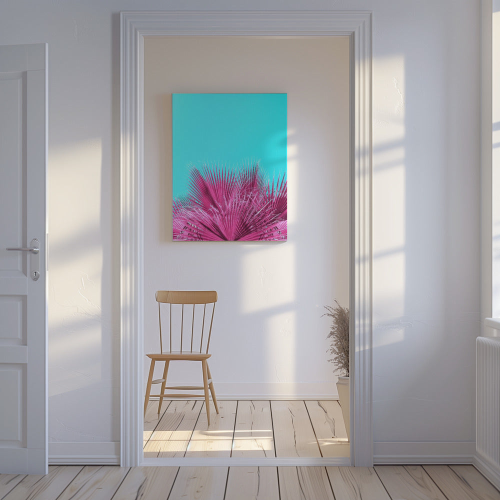 Elektrische rosa Palmwedel | Leinwand