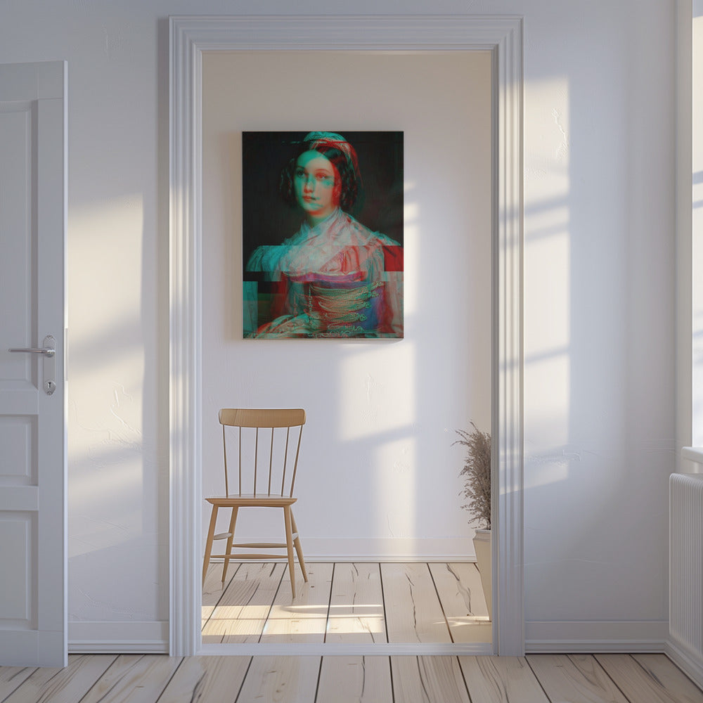 Glitched Portrait einer Frau | Leinwand