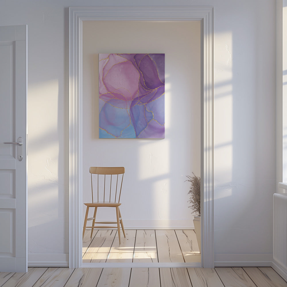 Abstraktes Pastell &amp; Gold | Leinwand