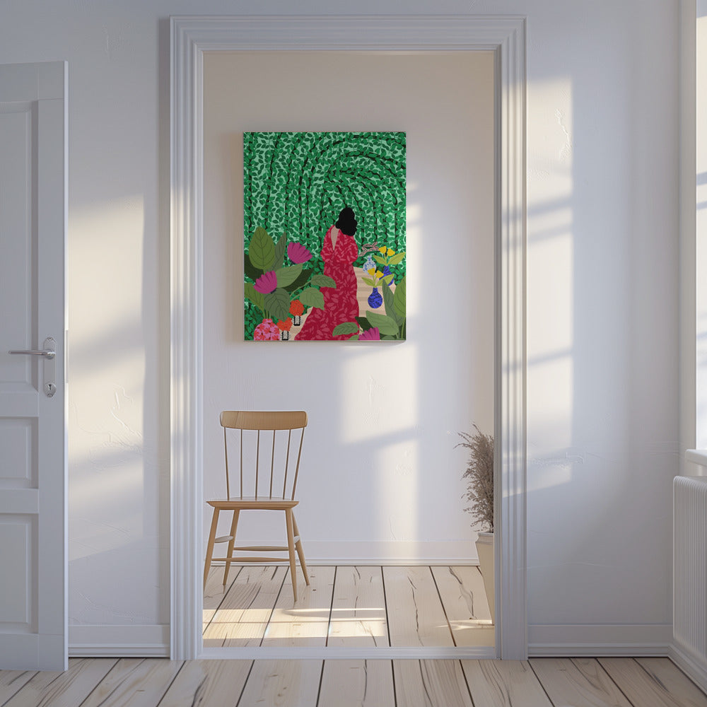 Mädchen in ihrem Garten | Leinwand