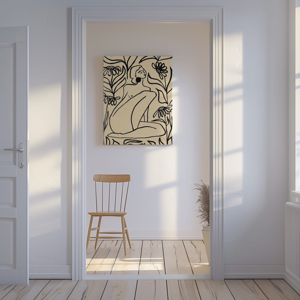 Mädchen im Sonnenblumenfeld | Leinwand