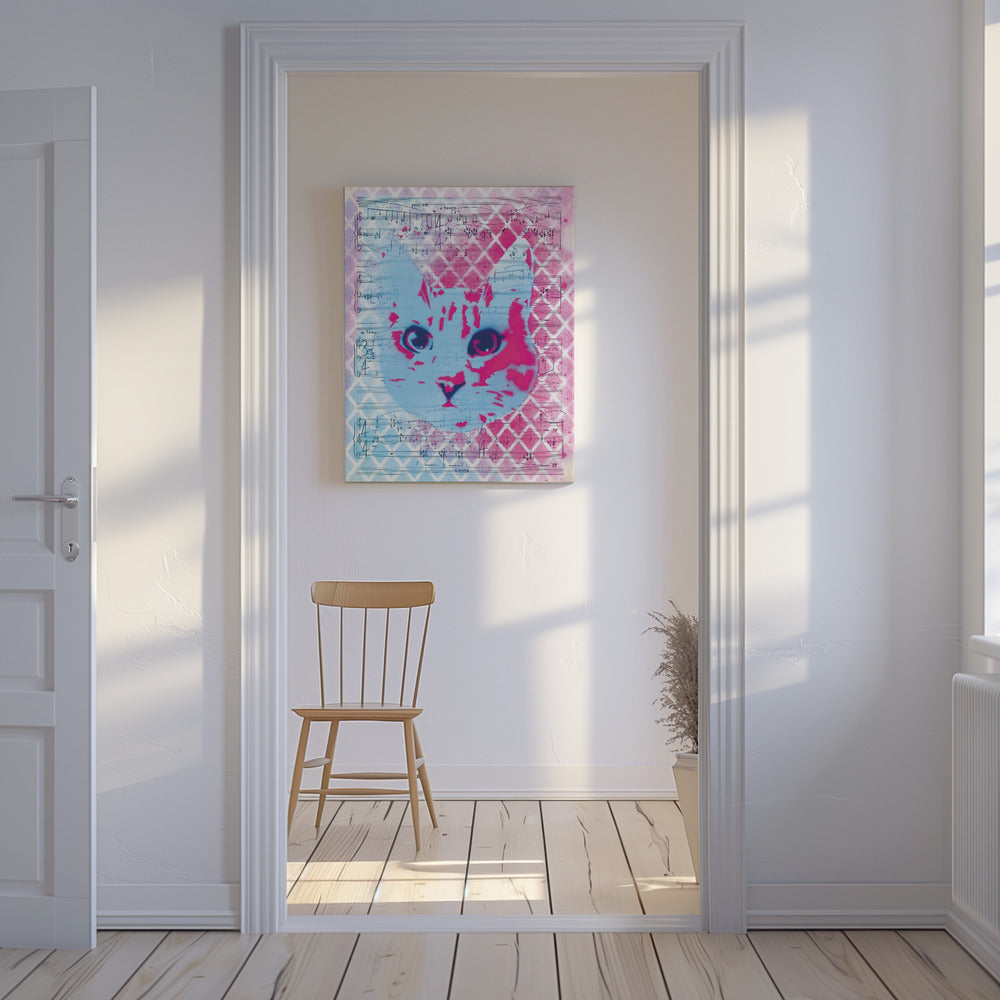 Musikalische Katze | Leinwand