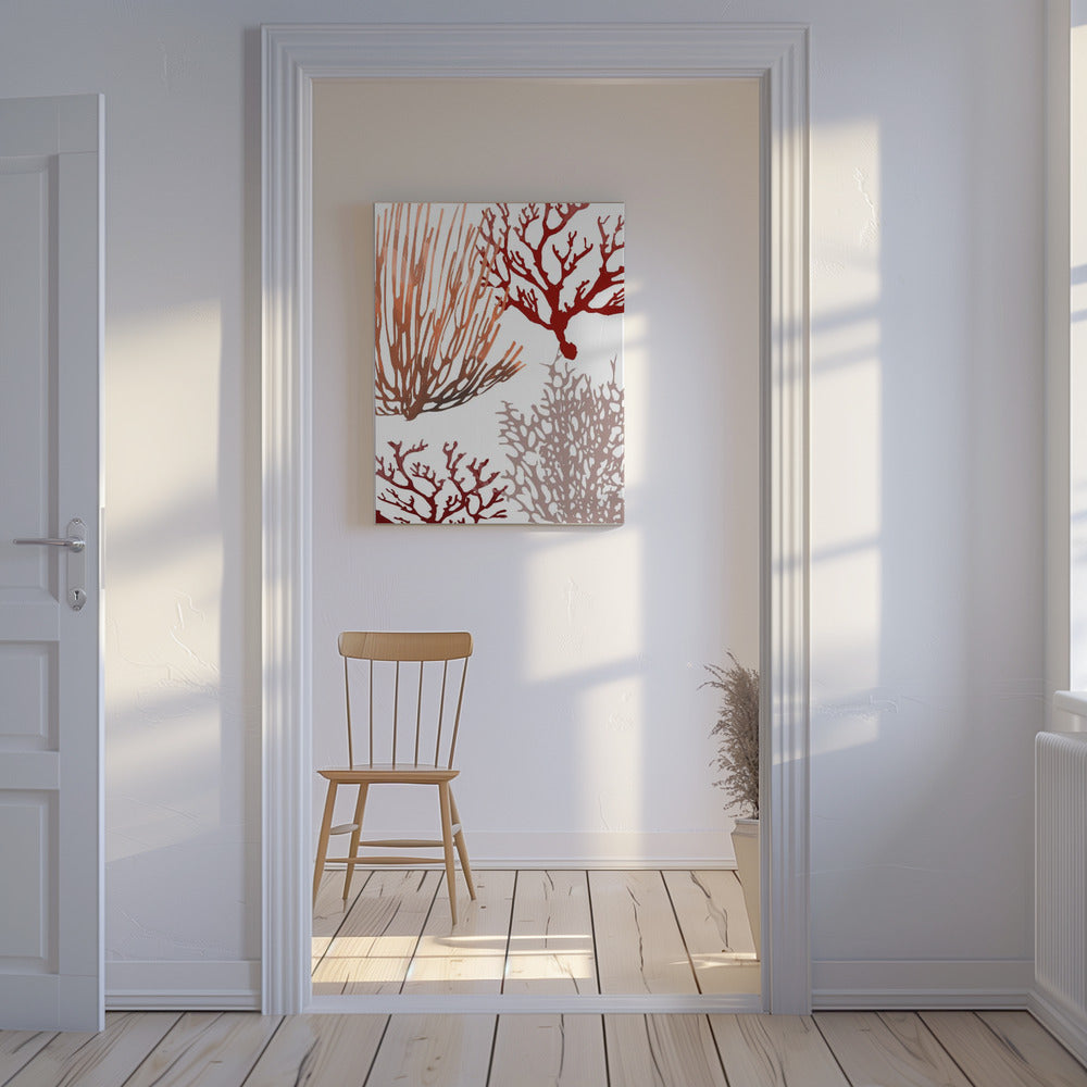 Rosa und rote Meereskoralle | Leinwand