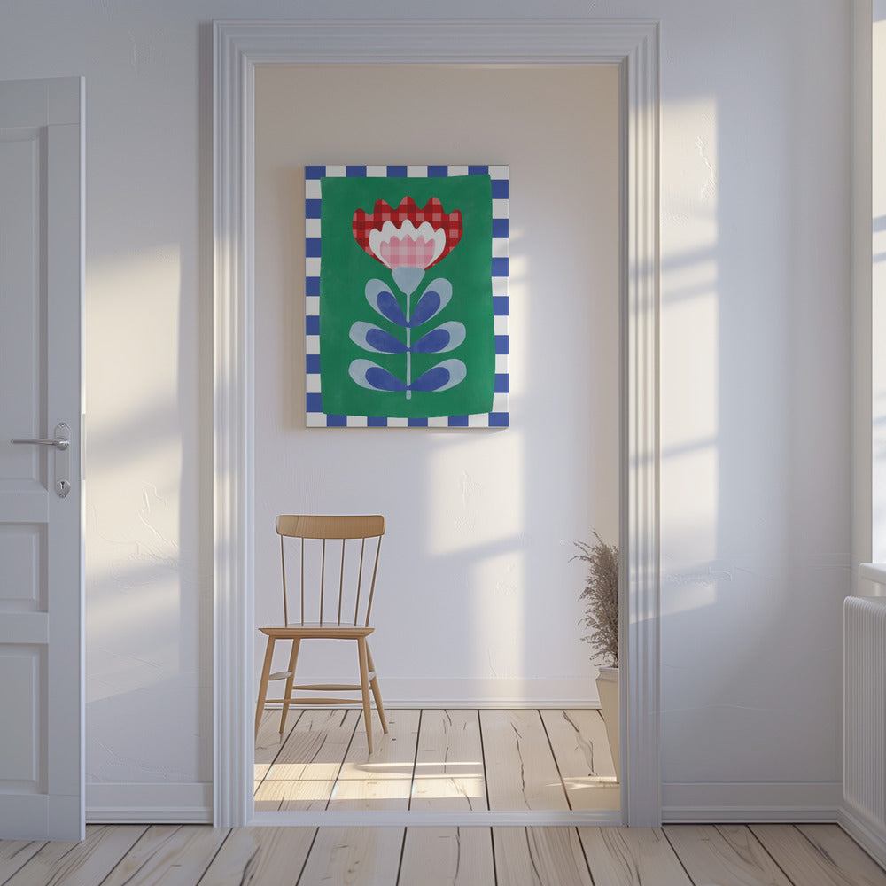 Floral Design with Bold Geometric Shapes | Canvas
