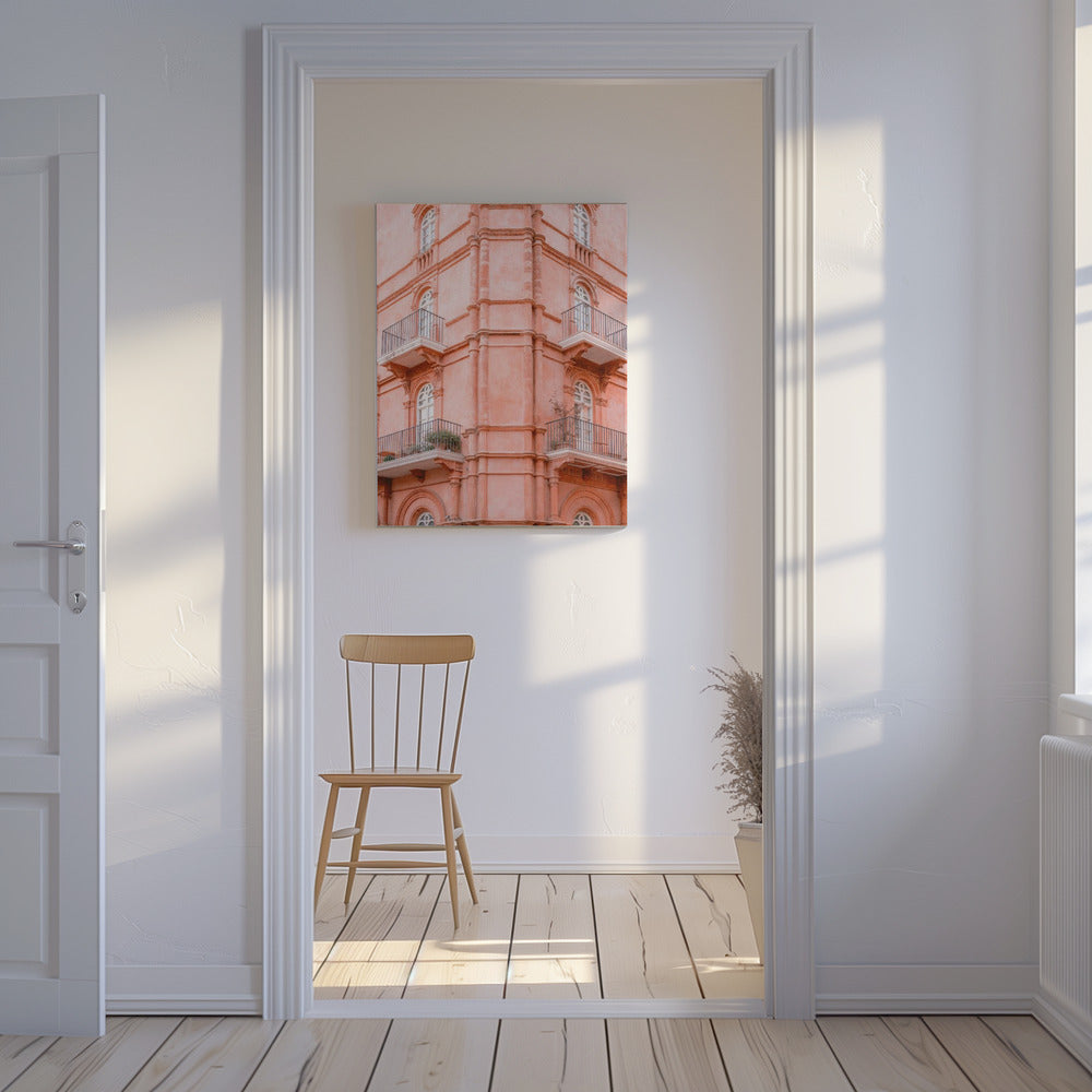 Pastellrosa Umbrien | Italien Reisefotografie | Leinwand