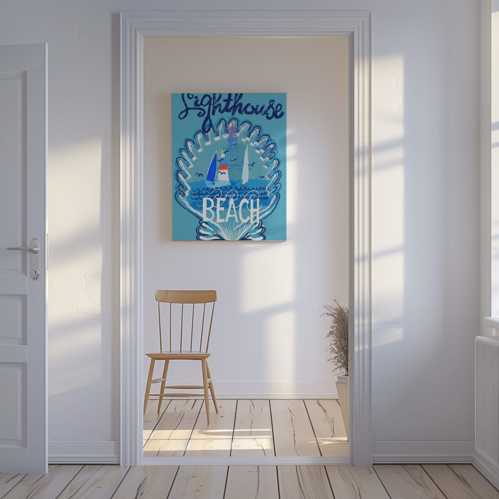 Leuchtturm Strand Poster 2 | Leinwand