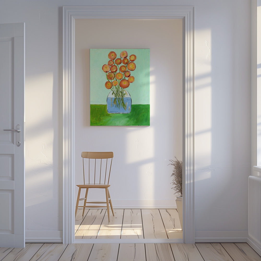 Mohnblumen in Vase | Leinwand
