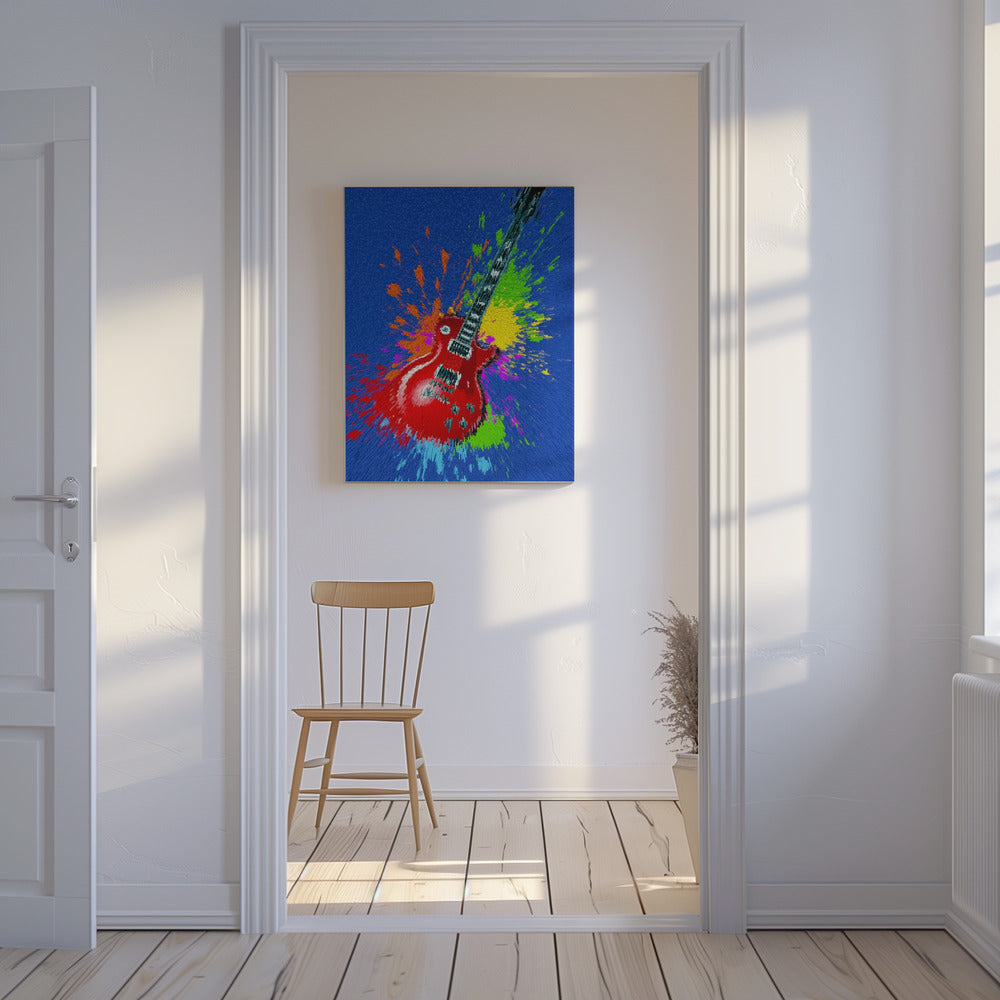 Pop-Art-Explosion mit E-Gitarre | Leinwand