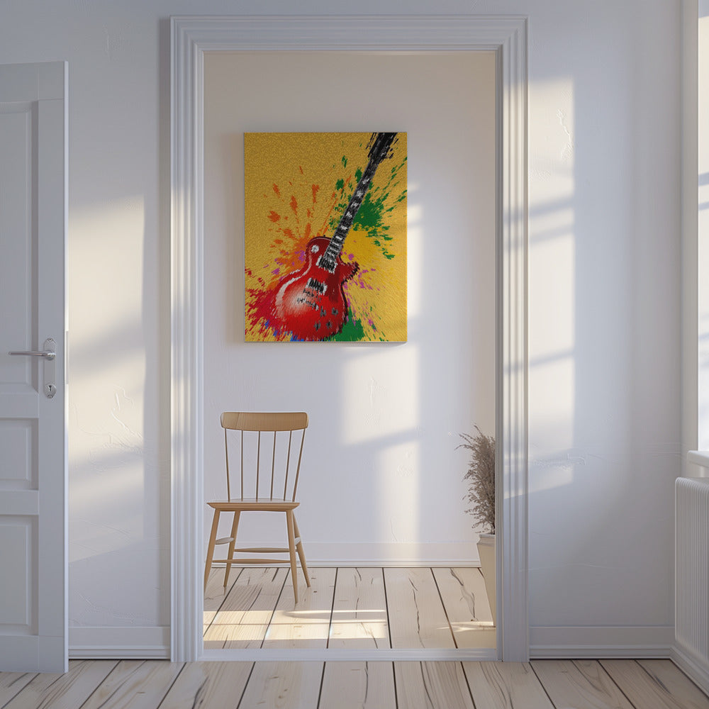 E-Gitarre Pop Art Explodierend | Leinwand