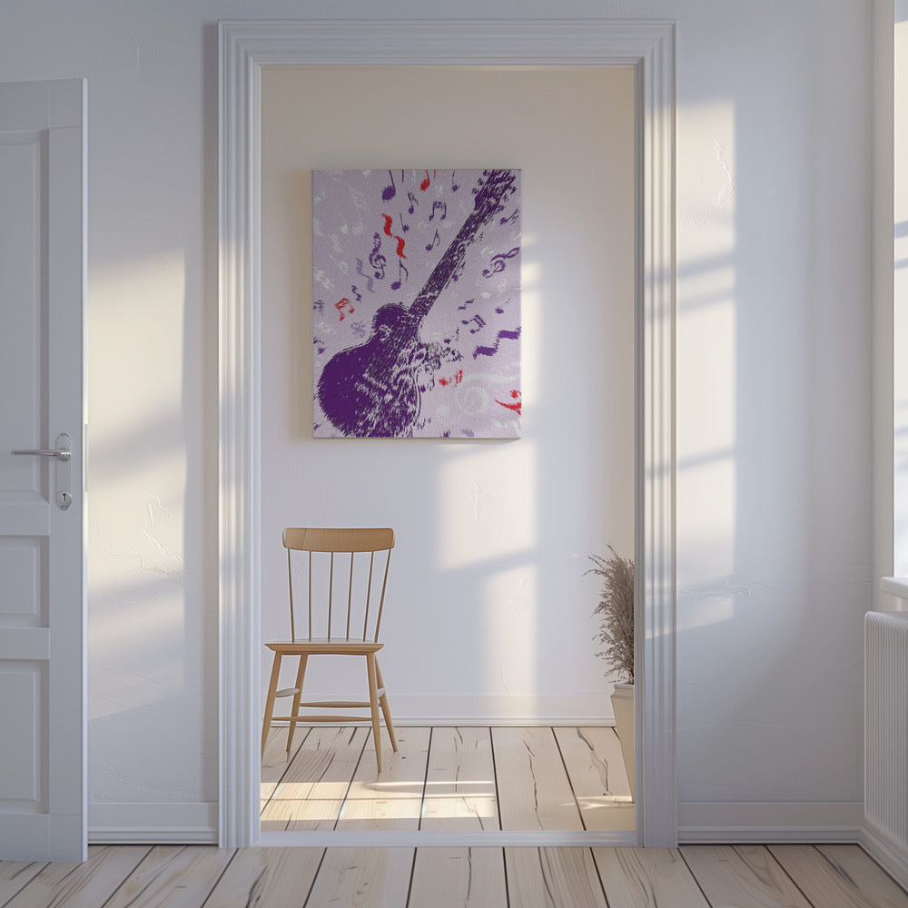 E-Gitarre Pop Art Explodierend | Leinwand