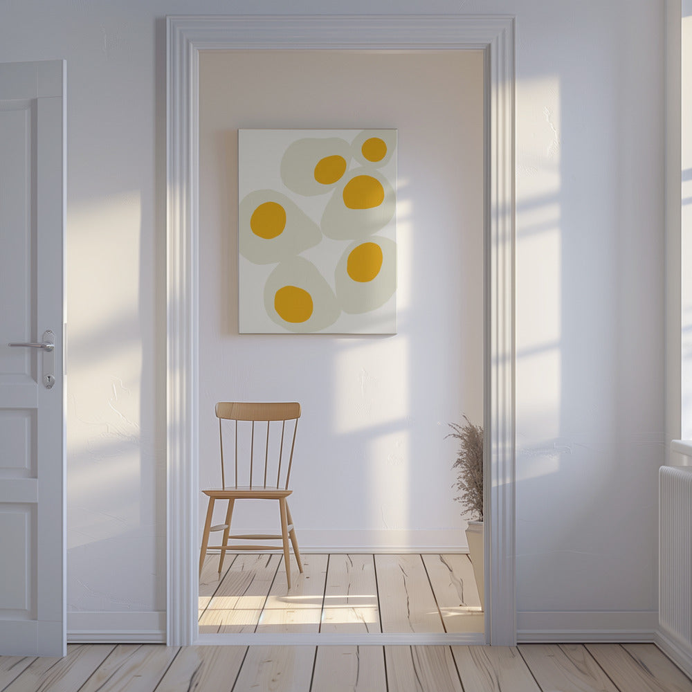 Gelbe Eier, Lebensmittelkunst, Leinwand