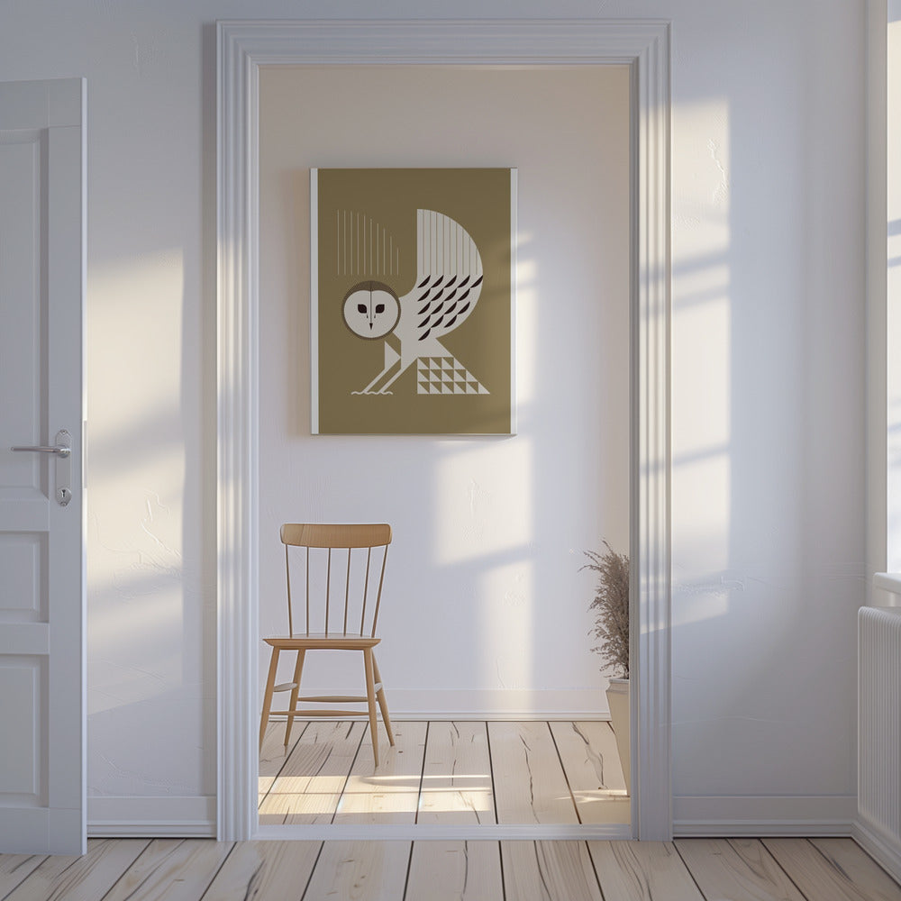 Goldene Tiere - Schleiereule (Gold) | Leinwand