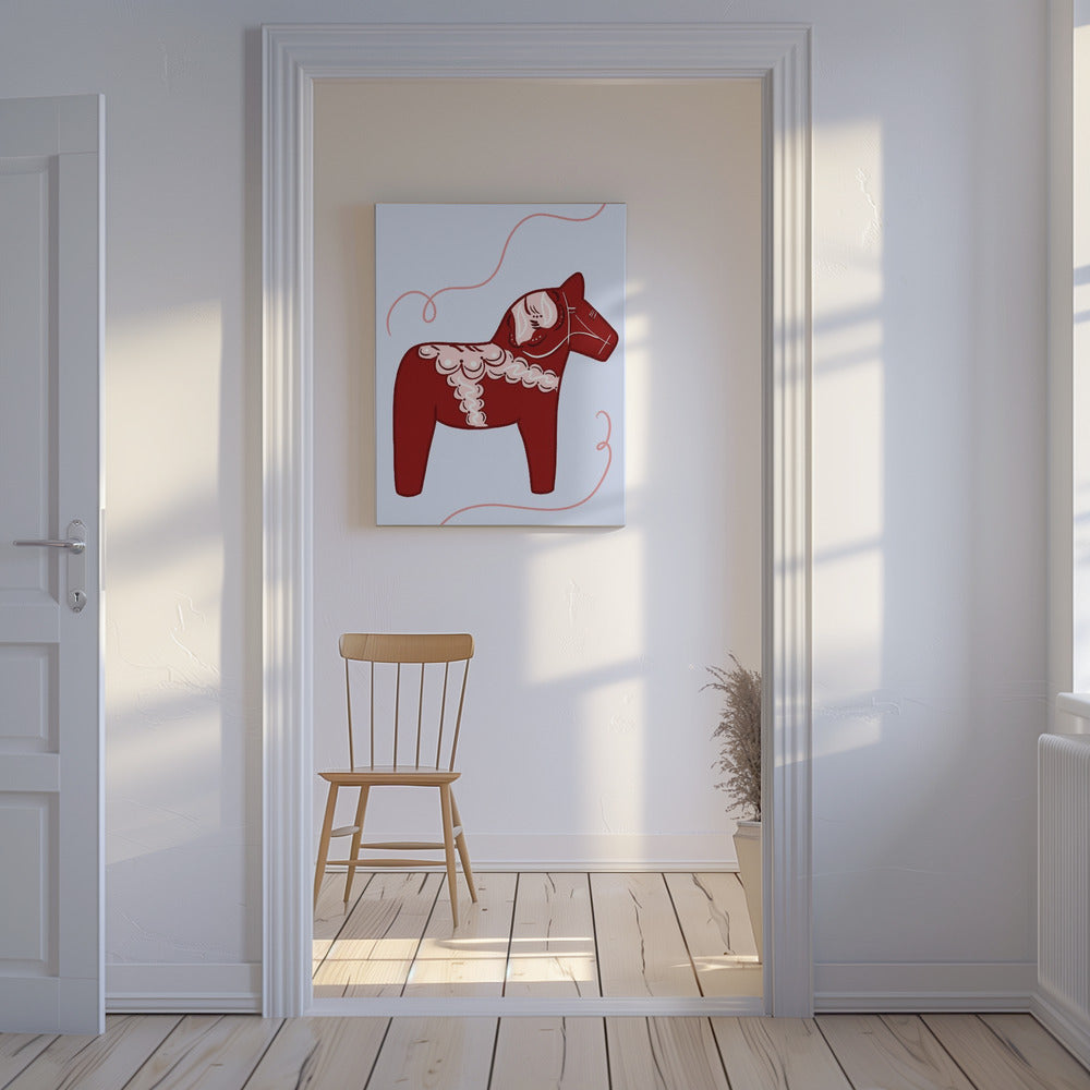 Rotes Pferd Whimsy | Leinwand