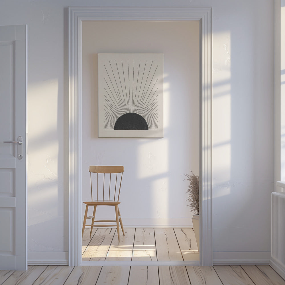 Holzschnitt Die Sonne Illustration | Leinwand