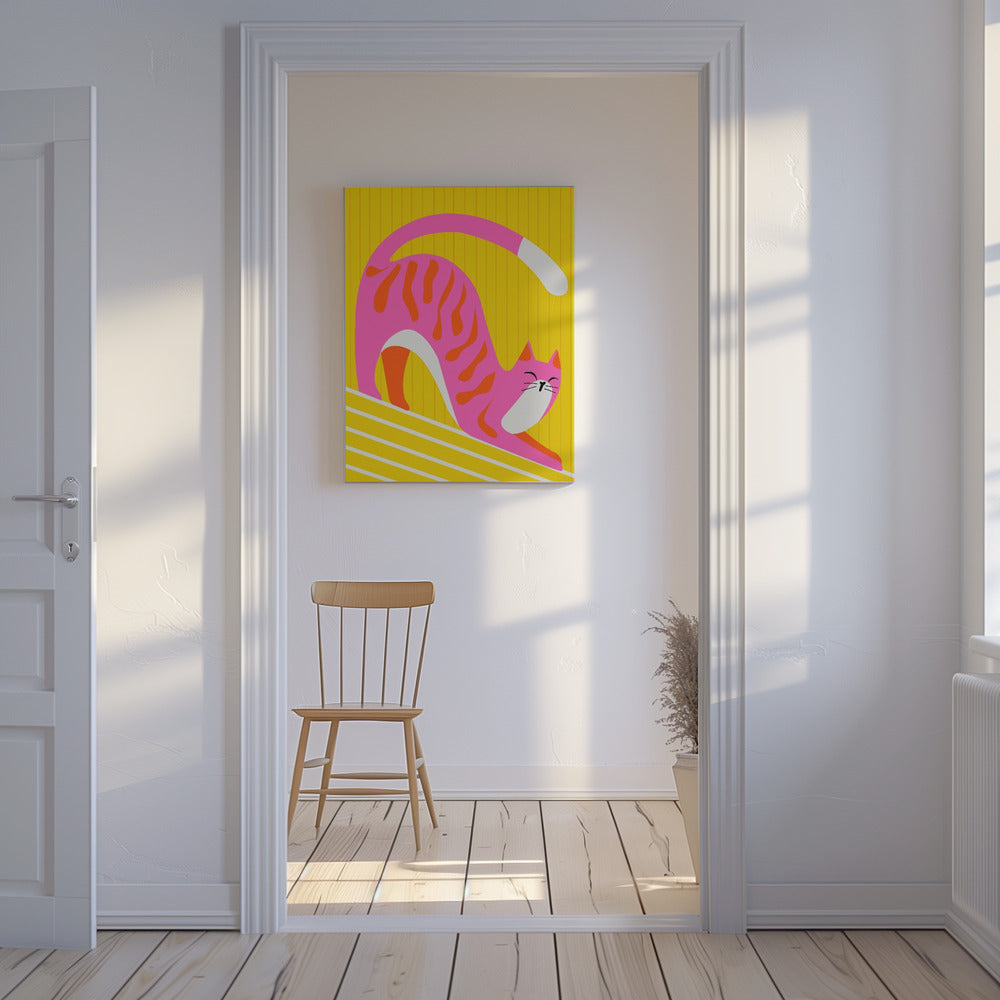 Dösende Schnurrhaare, leuchtende, entzückende Katze | Leinwand