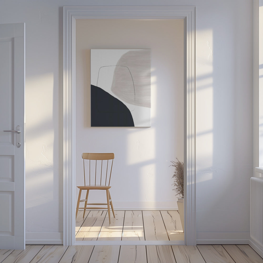 Abstraktes Kunstwerk mit sanften Beige- und Brauntönen | Leinwand