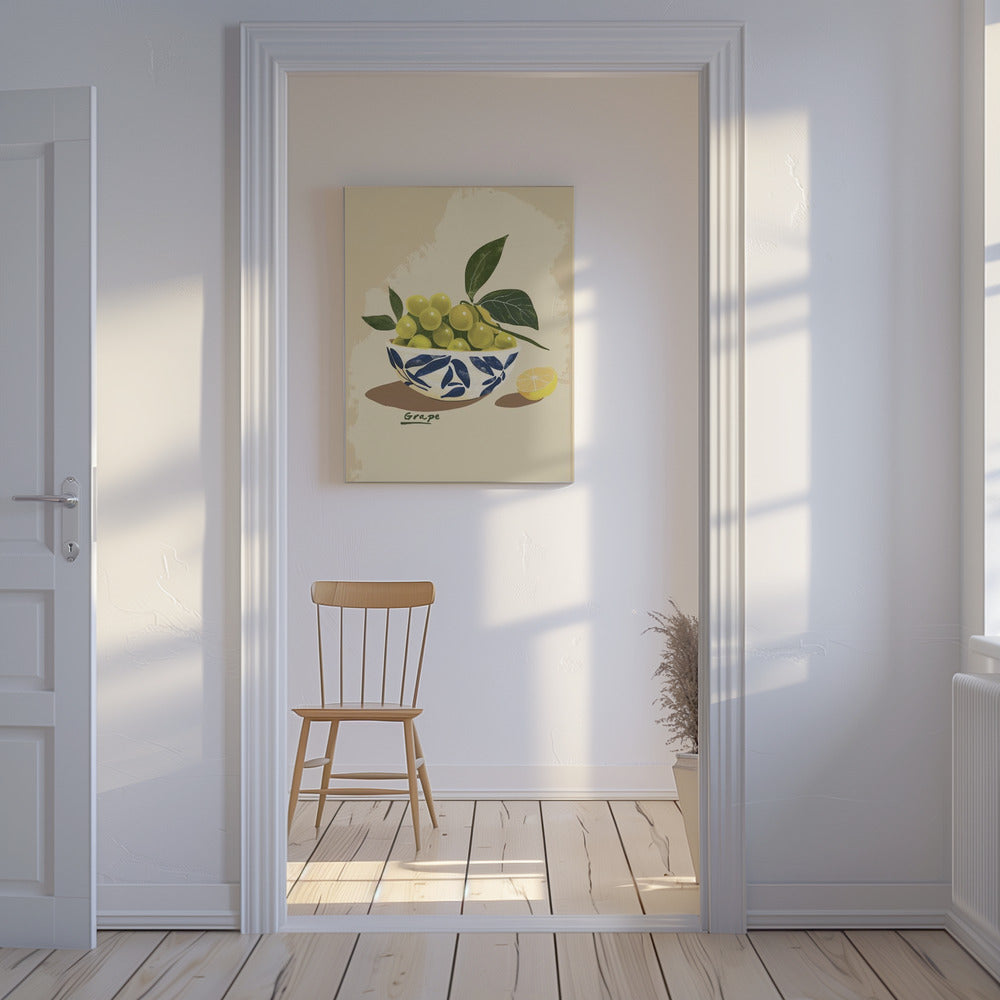 Schale mit Trauben | Leinwand