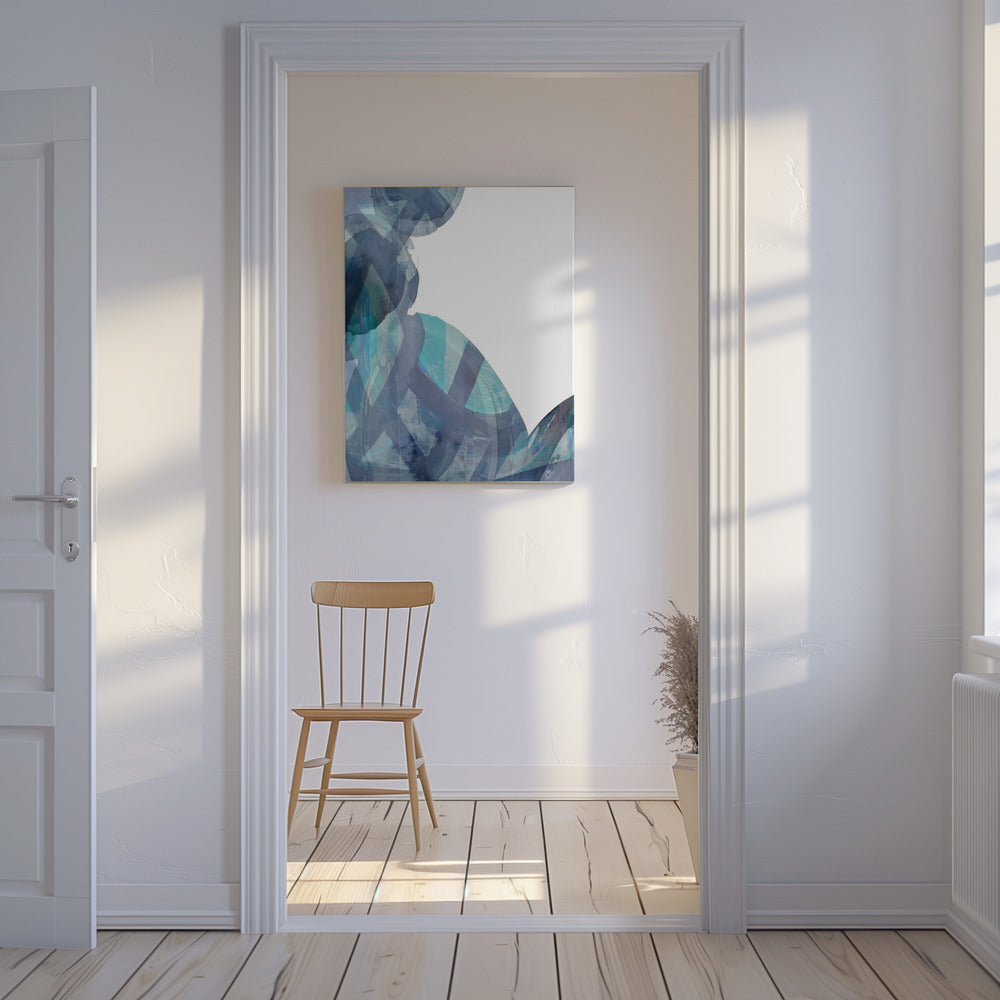 Blaue abstrakte Wirbel 1 | Leinwand